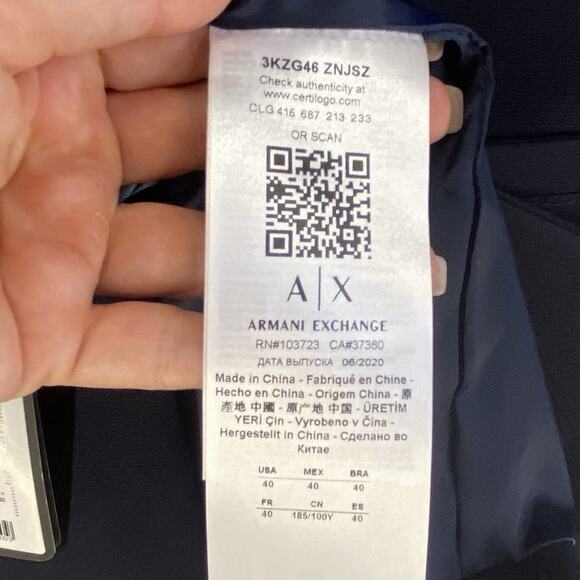 💙 Armani Exchange Mens 40 Navy Blazer New Poly Viscose Blend 💙 - Picture 12 of 12